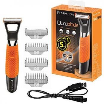 Remington Recortador de Barba Durablade, Recorta, Afeita y Perfila, Afeitadora Sin Cable, 4 Peines, 60 min Autonomía, 100% Resistente al Agua, Indicador LED, Carga USB, Diseño Ergonómico, MB050