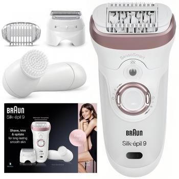 Braun Silk-épil 9 SES9-855 - Depiladora y cuidado facial con tecnología de 40 pinzas, para uso en seco y húmedo