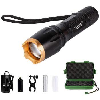 Linterna LED, Linterna Foco Ajustable y Potente Iluminación de 5 Modos, Intensidad Súper Brillante