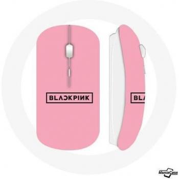 Ratón Inalámbrico Blackpink con Logo del Grupo K-pop y Fondo Rosa