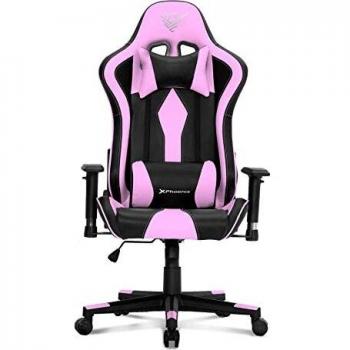 Phoenix Technologies Silla Gaming Escritorio Oficina Ordenador, Asiento Giratorio Ergonómico PU con Cojín Lumbar, Reposabrazos 2D, Pistón Clase 4 hasta 150 Kg