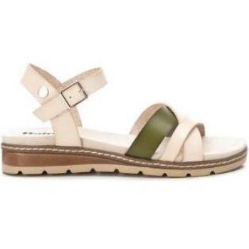 Sandalias REFRESH para mujer en color hielo con diseño de cintas hielo y verde