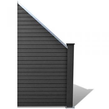 vidaXL Panel de Valla Diagonal Jardín WPC Gris 105x