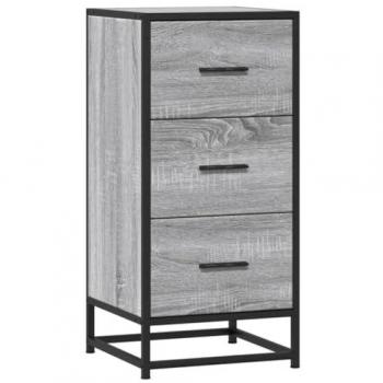 Aparador de madera ingeniería y metal gris Sonoma 35,5x35x76 cm, armario de almacenaje, mueble aparador, muebles de cocina, armario bufé