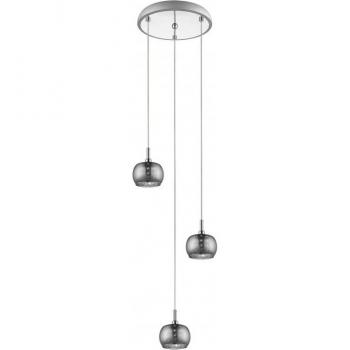 Lámpara colgante Deni Chrome 5 bombillas 134cm, cromada, diseño en espiral, incluye 5 luces