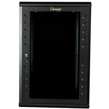 Armario Rack 18U para Baterías - Negro 60x90x60 cm, Soporta hasta 250 Kg
