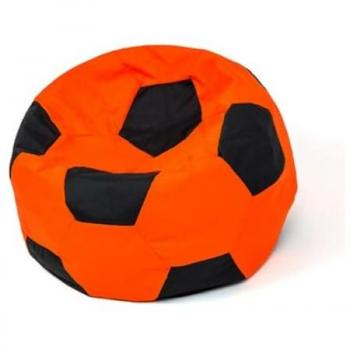 Bolso Puf Bola Naranja-Negro L 80 cm