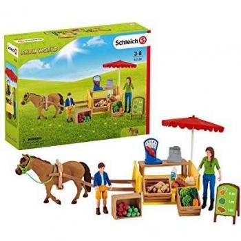 Schleich Farm World Sunny Day Mobile Farm Stand Playset with Horse 42528