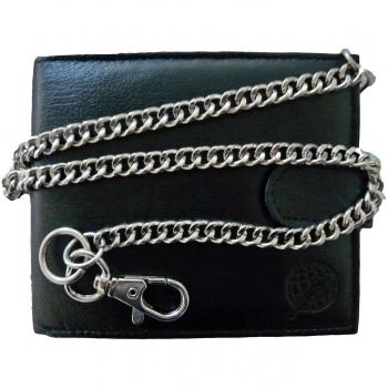 Roamlite Cartera de cuero para hombre con bloqueo RFID con cadena 11 cm x9.5x2, Sin bloqueo RFID, Estándar, Cartera