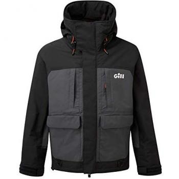 Gill Chaqueta de Torneo para Hombre - Resistente al Agua y Sellada, Diseño Ideal para Pesca al Aire Libre en Negro y Gris