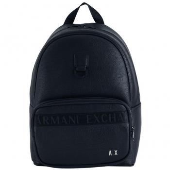 Mochila casual negra con logo estampado para hombre de Armani Exchange