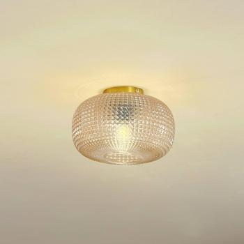 Lámpara de Techo Hildur Ø 25 cm Ámbar Cristal Dimmable para Sala y Comedor