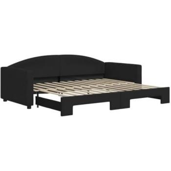 Sofá cama nido tela negro 90x200 cm