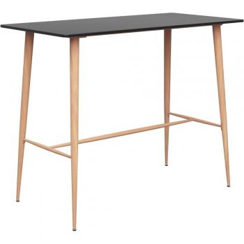 Mesa alta de cocina Día y Noche negra 120x60x105 cm