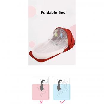 Cama portátil plegable para bebé con protección solar, mosquitera transpirable y cesta de dormir suave con juguetes