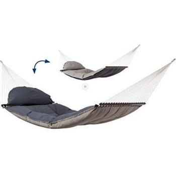 AMAZONAS reversible fat hammock taupe with detachable cushion