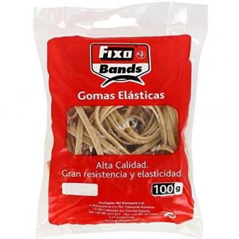 Fixo 56540 Bolsa de Gomas Elásticas, 100 g, Multicolor, 4 mm x 15 cm