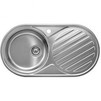 Roca A870930901 - Fregadero de 1 cubeta de acero inoxidable y escurridor a la derecha