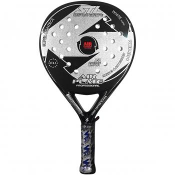 Steel Custom Europe Air Plate-16 - Pala de pádel, color negro / plata, 350-355 g