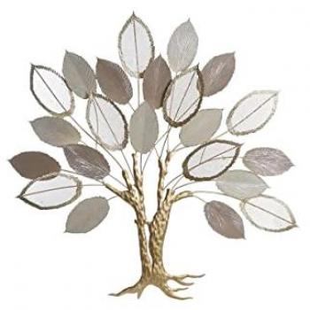 Decoración de Pared DKD Home Decor Marrón Beige Dorado Árbol 100 x 6,4 x 97,8 cm