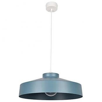 Lámpara de Techo Industrial en Metal Pintado Ø41cm Azul y Blanco