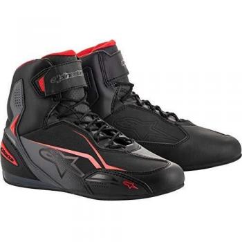 Alpinestars Faster-3 DryStar Motorcycle Shoes - Black Gray Red (Size 45-46)