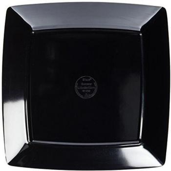 Gimex 550/696 - Plato de Postre para Camping, Cuadrado, Color Blanco y Negro