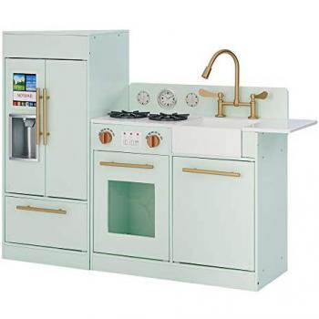 Teamson Kids Little Chef Charlotte Modern Play Kitchen - Mint Gold - Green