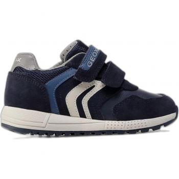 Geox Alben Boys' Leather Sneakers in Navy/Dark Avio