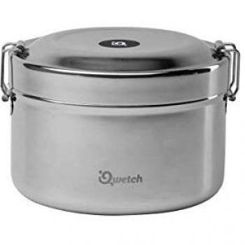 Bento aislado de acero inoxidable cepillado 850 ml - Qwetch, termo isotérmico para comida sólida de acero inoxidable, capacidad de 850 ml, caja de comida con compartimentos, mantiene la temperatura durante 4 horas caliente