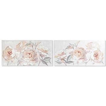 Cuadro DKD Home Decor 120 x 3 x 60 cm Flores Shabby Chic (2 Unidades)