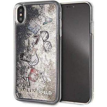 Funda Karl Lagerfeld Iconic Dorada para iPhone XS Max con diseño brillante y protección rígida