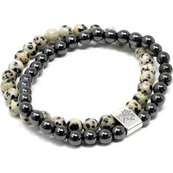 Magnetic Dalmation Jasper Gemstone Bracelet