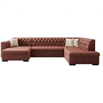 Sofá rinconero Comfivo 269 con función de descanso y caja de ropa de cama, Magic Velvet 2258 + Magic Velvet 2250, dimensiones 345x205x82cm
