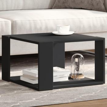 Mesa de centro de madera de ingeniería 51,5x51,5x30 cm en colores Blanco, Negro y Roble Sonoma - Mesita de Salón o Comedor o Auxiliar