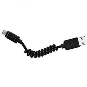 Cable de Datos y Carga USB 2.0 a Micro-USB Macho a Macho 0.5M Flexible Tipo Muelle