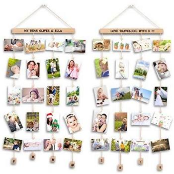 Uping Marco Fotos para Pared Colgar Fotos Pared con Pinzas, Decoración del Hogar Y Regalo