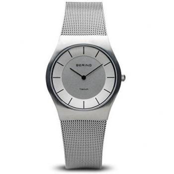 Bering Classic - Reloj analógico de caballero de cuarzo con correa de acero inoxidable plateada - sumergible a 50 metros