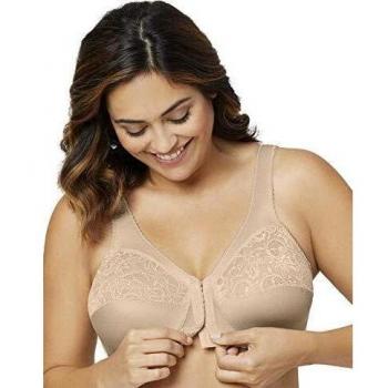 Glamorise MagicLift Front-Closure Support Bra - Coffee Color, Wireless Design for Women, Size 50-D