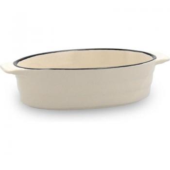 Cazuela Quid Cocco Cerámica Blanca Ovalada 19 x 10,5 x 5 cm (Pack de 12 unidades)