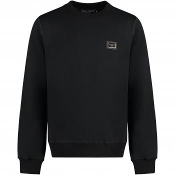 Dolce & Gabbana Men's Cotton Crew-Neck Sweatshirt in Black | Size 46 | G9ABJTG7F2G Color N0000
