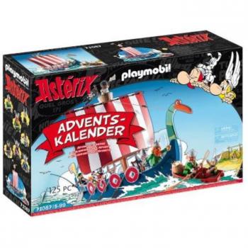 PLAYMOBIL Calendario de Adviento 71087 Astérix: Calendario de Adviento Piratas, Barco y personajes de cómic, Juguetes para niños a partir de 5 años