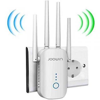JOOWIN Repetidor WiFi 1200Mbps Amplificador Señal WiFi Banda Dual 2.4GHz y 5GHz Extensor de Red WiFi Enrutador Inalámbrico Punto Acceso
