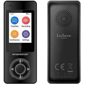 Interpretor®, Traductor de voz instantáneo, Traducciones precisas de calidad profesional, 75 idiomas, Pantalla táctil, Modo intérprete de Grupo, Bluetooth, Wi-Fi, Jack para Auriculares, negro, NTL2000