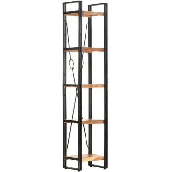 5-Tier Solid Acacia Wood Bookcase 40x30x180 cm
