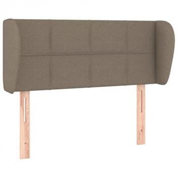 Cabecero de Tela Gris Taupe con Orejas 103x23x78/88 cm