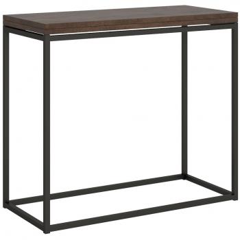 Consola extensible moderna 90x45/90 cm madera marrón y estructura metálica antracita