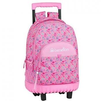 Mochila safta Escolar Grande con Ruedas de Benetton, 320 x 140 x 460 mm, Mariposas