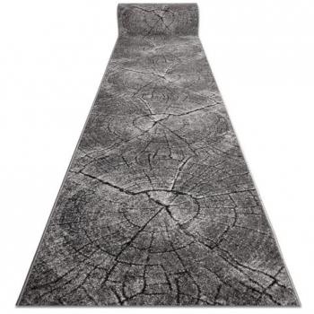 Alfombra de Pasillo Moderna Silver Tronko Árbol Madera Gris 100x150 cm