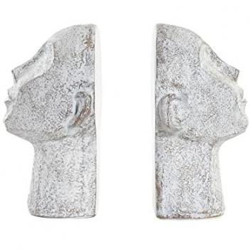 Sujetalibros de Resina Gris Desgastado con Cabeza (15 x 11 x 21 cm)